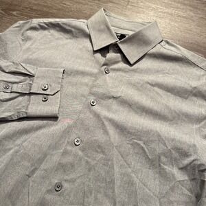 Express Shirt Men Medium Gray Modern Fit Career 1MX Long Sleeve Preppy Normcore